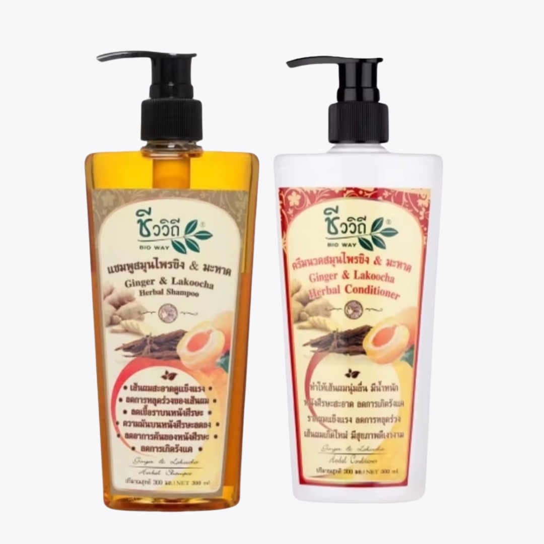 شامبو وبلسم الزنجبيل والمهد العشبي